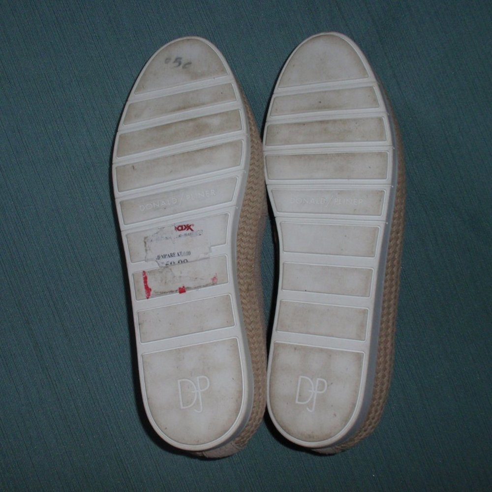 Donald Pliner Paryn Leather Tan Espadrilles Shoes Flats Slip Ons 8.5 - Picture 9 of 13